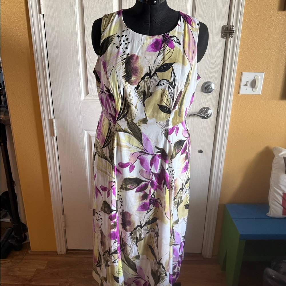 Alfani Floral Maxi Dress - Purple and Yellow